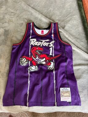 Toronto Raptors #1 Tracy McGrady Purple Hardwood Classics Jersey